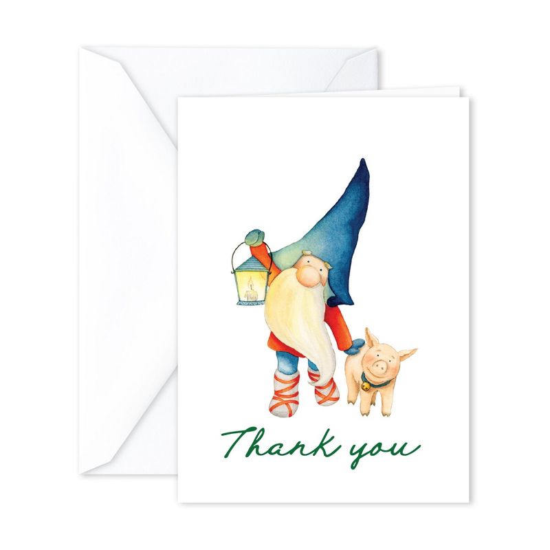 Paper Frenzy Gnomes Thank You Note Card Collection 25 pack with White Envelopes, 2 of 7