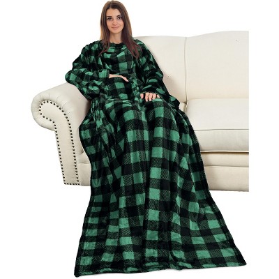 Catalonia Womens Mens Wearable Blanket, Cozy Soft Fleece Mink Micro Plush Wrap Throws Blanket Robe, Gift for Her & Him