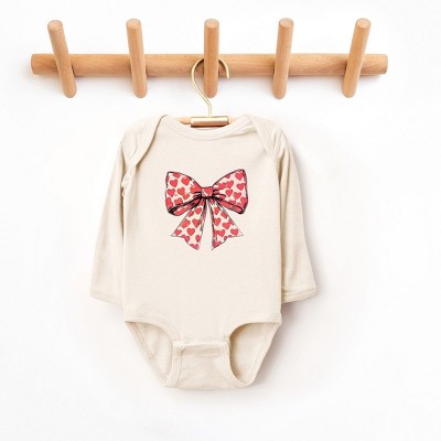The Juniper Shop Coquette Hearts Baby Long Sleeve Bodysuit
