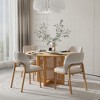 SpassWay 30"H Rattan Round Wood Dining Table Kitchen Table Conference Table with Criss Cross Legs - 3 of 4