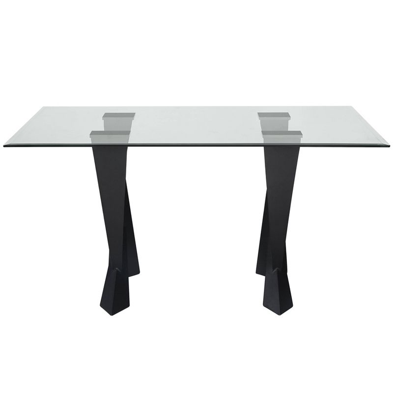 58&#34; Darrah Modern Rectangle Glass Top Dining Table Black/Clear - HOMES: Inside + Out, 6 of 11