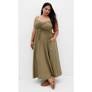 Women's Plus Size Maui Maxi Dress - khaki | CITY CHIC - 1 of 4