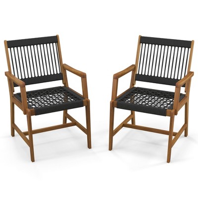 Rope Woven Chair Weatherproof Outdoor Dining Seat Yokari