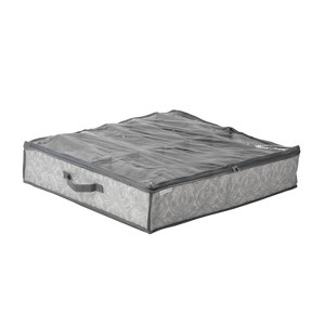 Laura Ashley Under Bed Shoe Box: Gray Polypropylene Storage, Folds Flat with Handles, 29.33"x23.62"x5.91" - 1 of 4