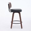 PAGED Bar Stools Set of 2 Modern Swivel PU Leather Counter Stools with Wooden Back and Legs Modern Counter Height Bar Stools for Bar, Kitchen - 3 of 4
