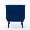 Gulches Modern Blue Velvet Accent Chair   Upholstered Chair with Padded Seat & Solid Wood Black Legs, 250LBS Capacity for Living Room Bedroom - 3 of 4
