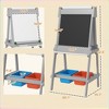 BABYYER Kids Art Easel, Double Sided Drawing Board Whiteboard & Chalkboard with Paper Roll, Painting Paper Stand and 2 Storage Boxes for 3-8 Years - 4 of 4