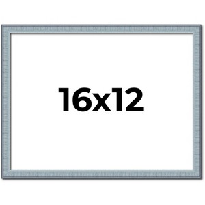 PosterPalooza | Textured Blue Picture Frame - UV Acrylic, Backing Board, Hanging Hardware Included - 1 of 4