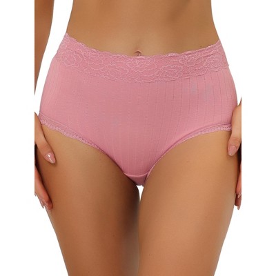 Allegra K Women's Elastic Waist Athletic Color-Block Available in Plus Size  Briefs Light Pink Small