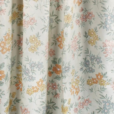 Chloe Floral Botanical Fabric Shower Curtain with Liner, 72" x 72"