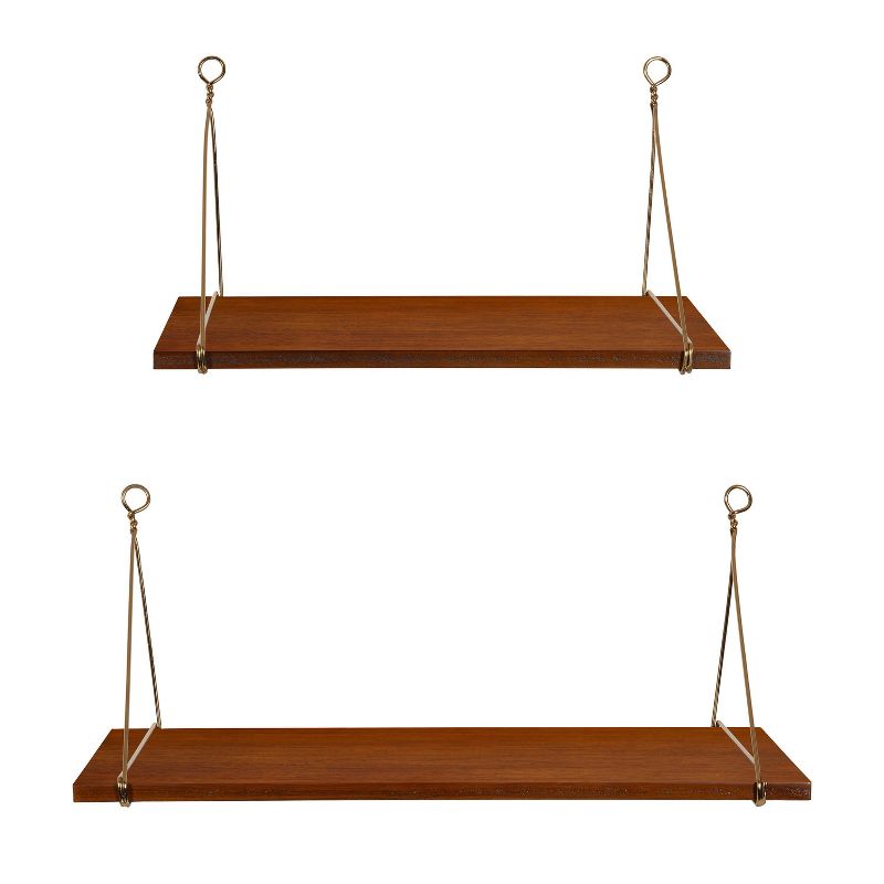 2pc Vista Wood and Metal Wall Shelves - Kate & Laurel All Things Decor, 3 of 8