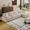 Corduroy Deep Seat Modular L-Shaped Sectional Sofa with 4 Pillows and Removable Ottoman for Living Room, Bedroom, or Apartment - 3 of 4