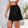 BLUEMING Womens Mini Cargo Denim Skirts High Waist Cargo Button Bodycon Jean Skirts with Flap Pockets - 4 of 4