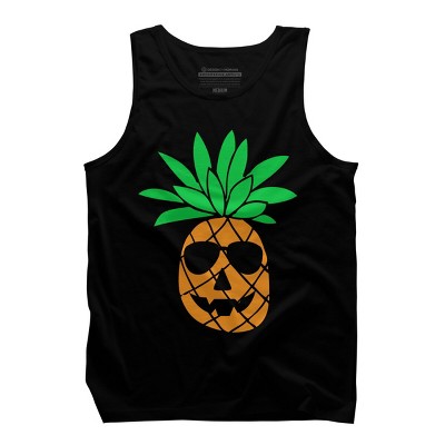 Men's Design By Humans HALLOWEEN PINEAPPLE PUMPKIN THEMED By Ujangkasep Tank Top
