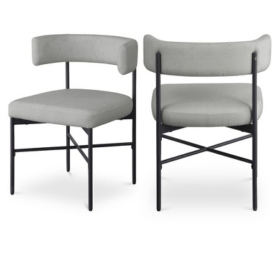 Meridian Furniture,Rivage Durable Linen Textured Fabric Dining Chair, Set of 2
