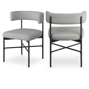 Meridian Furniture,Rivage Durable Linen Textured Fabric Dining Chair, Set of 2 - 1 of 4