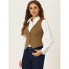 INSPIRE CHIC Women's Denim Sleeveless V Neck Button Down Casual Waistcoat Vest - 2 of 4