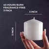 3x3 White Pillar Candles Set of 3 - Unscented Pillar Candles for Home - Elegant White Candles for Relaxing Atmosphere - 2 of 4