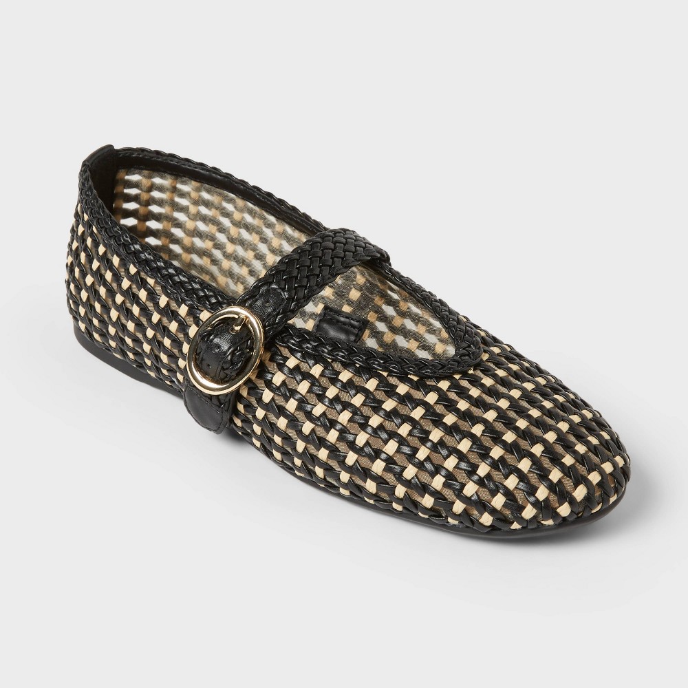 Women’s Noemi Flats with Memory Foam Insole - Universal Thread™ Black 8