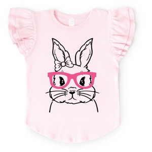 The Juniper Shop Bunny Face With Pink Glasses Flutter Sleeve Tee - 1 of 4