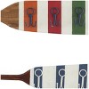 Olivia & May Set of 2 Wood Paddle 12 Hanger Wall Hooks Striped: Oil Rubbed Finish, Decorative Wooden Rack - 3 of 4