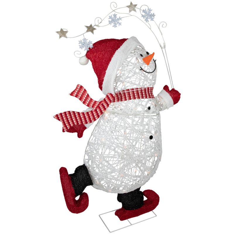Northlight 56" Lighted Ice Skating Snowman Outdoor Decoration, 4 of 7