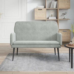 vidaXL Bench Light Gray 42.5 in.x31.1 in.x31.1 in. Velvet - 1 of 4