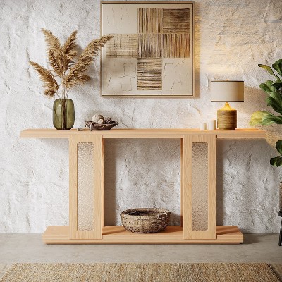 Hommoo Long Console Table with Acrylic Base