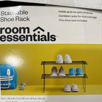 Stackable Single Shoe Rack Black - Room Essentials™