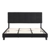 King Size Upholstered Platform Bed with Linen Fabric Headboard - 4 of 4