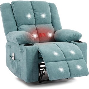 Adult Manual Recliner with Heating & Massage (155° Forward & Backward Adjustment) – Equipped with Dual Cup Holders, Side Storage Pockets & Control - 1 of 4