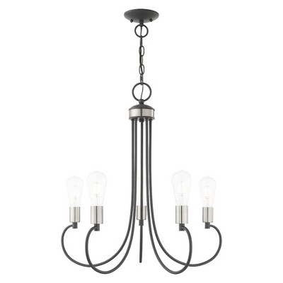 Livex Lighting Bari 5 - Light Chandelier in  Scandinavian Gray