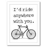 Bicycle Ride Anywhere Black by Amy Brinkman Framed Print Wall Art   - Americanflat