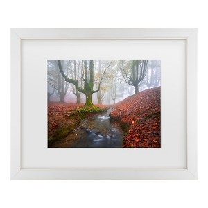 Trademark Fine Art - Jess M. Garcia Misty Morning In Otzarreta Matted Framed Art - 1 of 4