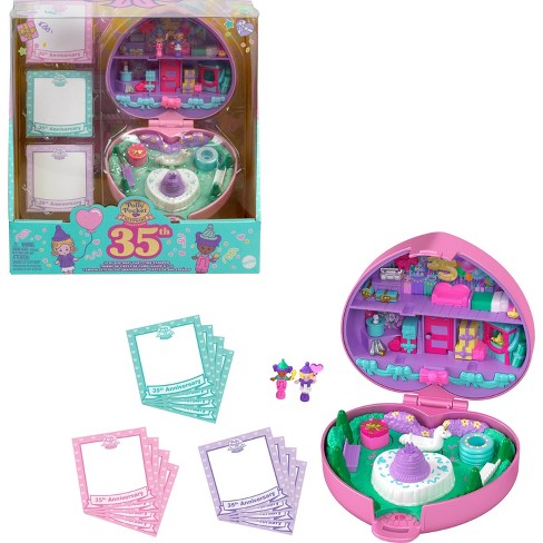 Polly Pocket 35th Birthday Party Time Stamper Collector Heritage Compact Dolls And Playset 6pc Target