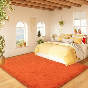 Blush Pink Shag Rug, Ultra Soft 1.7" Thick, Non-Slip, 100% Polyester, Modern Decor for Bedroom - 1 of 4