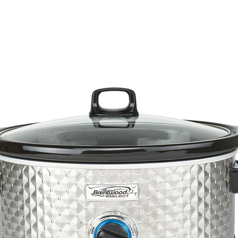 Brentwood Select 7 Quart Slow Cooker in Silver, 4 of 5