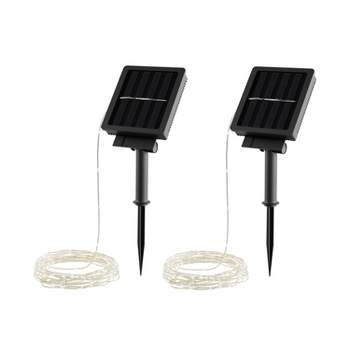 Nature Spring Solar-Powered Outdoor LED String Lights With 8 Modes - Warm White, 2-Pack
