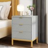 NicBex  25.8"Tall Nightstand with 3 Drawers,Modern Bedside Table with Metal Handles and Metal Legs for Bedroom,Living Room - 2 of 4
