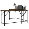 vidaXL Desk Smoked Oak 58.7 in.x58.7 in.x29.5 in. Engineered Wood - 3 of 4