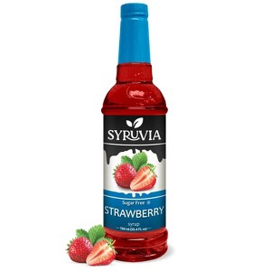 Syruvia Sugar Free Strawberry Syrup - 25.4 fl oz. Premium Flavoring Syrup For Coffee - 1 of 4