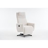 360° Swivel Recliner Chair with With Adjustable Backrest and Footrest, Chenille Upholstered Accent Chair, Blue/Light Gray/Beige-ModernLuxe - 4 of 4
