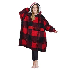 Tirrinia Oversized Hoodie Blanket Sweatshirt, Comfortable Fleece Giant Wearable Blankets, Gift for Adults Men Women Teenagers Wife Girlfriend - 1 of 4