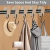 Unique Bargains Multi-Purpose Leather Metal Loop Coat S Hooks  for Wardrobe Clothes Rail Kitchen Bathroom 5Pcs - 4 of 4
