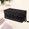 Unique Bargains Women Portable Geometric Makeup Bag Gray 1 Pc - 2 of 3
