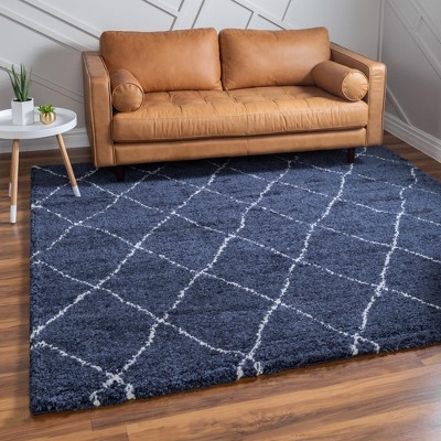 Unique Loom Rabat Shag Trellis Geometric Indoor Woven Area Rug