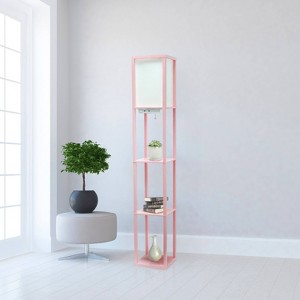 Creekwood Home Classix 62.5" 3-Tier Storage Floor Lamp with Charging Ports and Outlet - 1 of 4