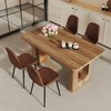 5-Piece Dining Set with Textured Dining Table and 4 Technology-Fabric Brown Chairs - 2 of 4