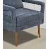 Mid-Century Armchair , Accent Chair with Chenille Armrest - 4 of 4