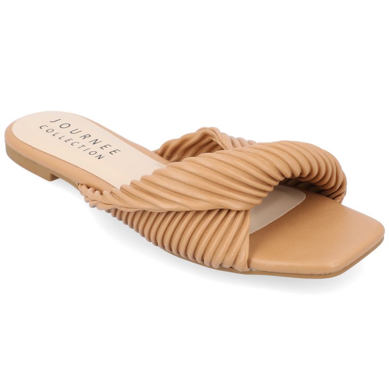 Journee Collection Womens Emalynn Tru Comfort Foam Slip On Slide Flat Sandals, 1 of 10
